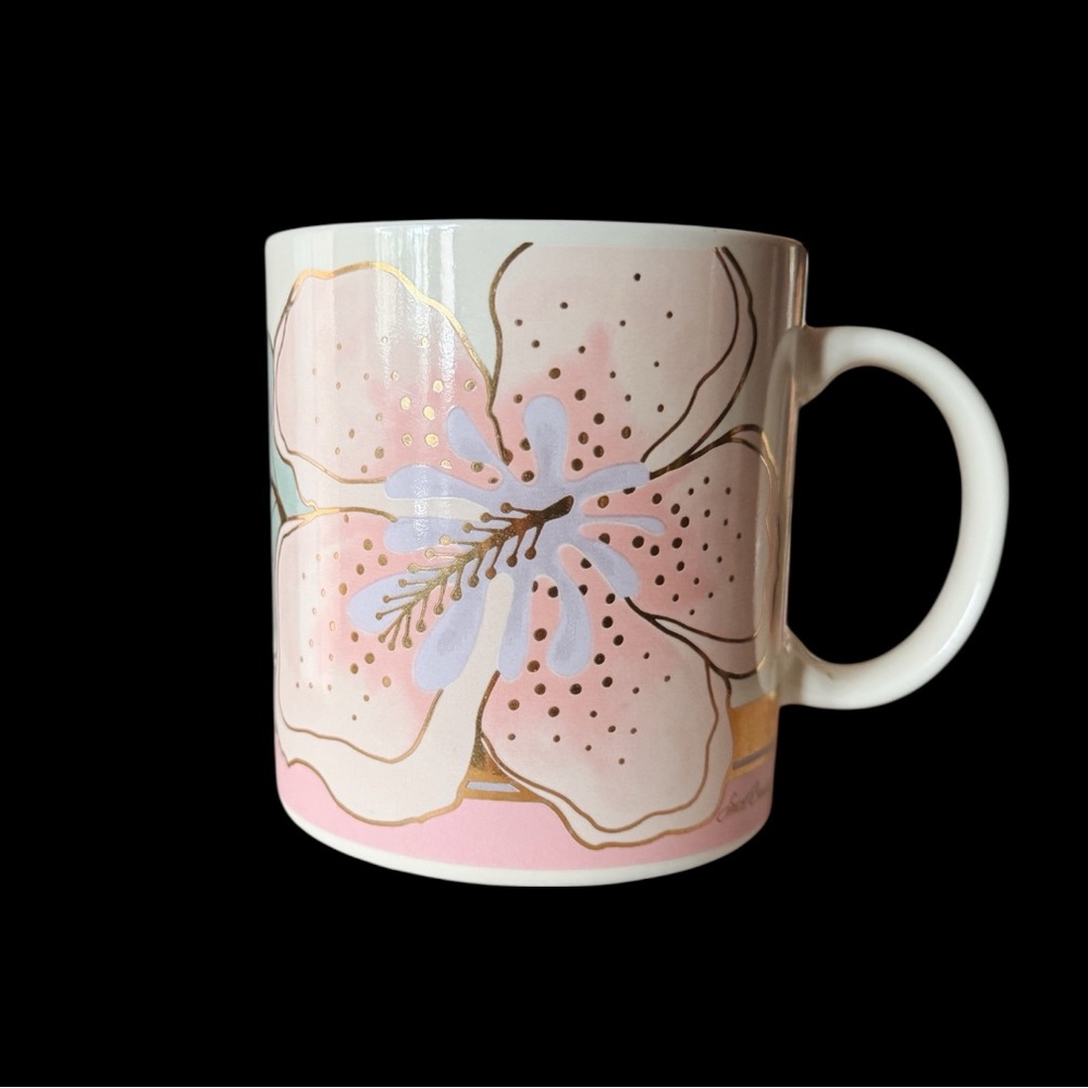 Vintage Laurel Burch Wild Hibiscus mug